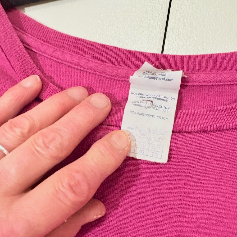 Gildan Pink Long Sleeve Tee Casual Cotton Blend - Picture 3 of 7
